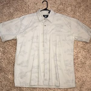 Men’s Hawaiian shirt muted pattern palm tree print